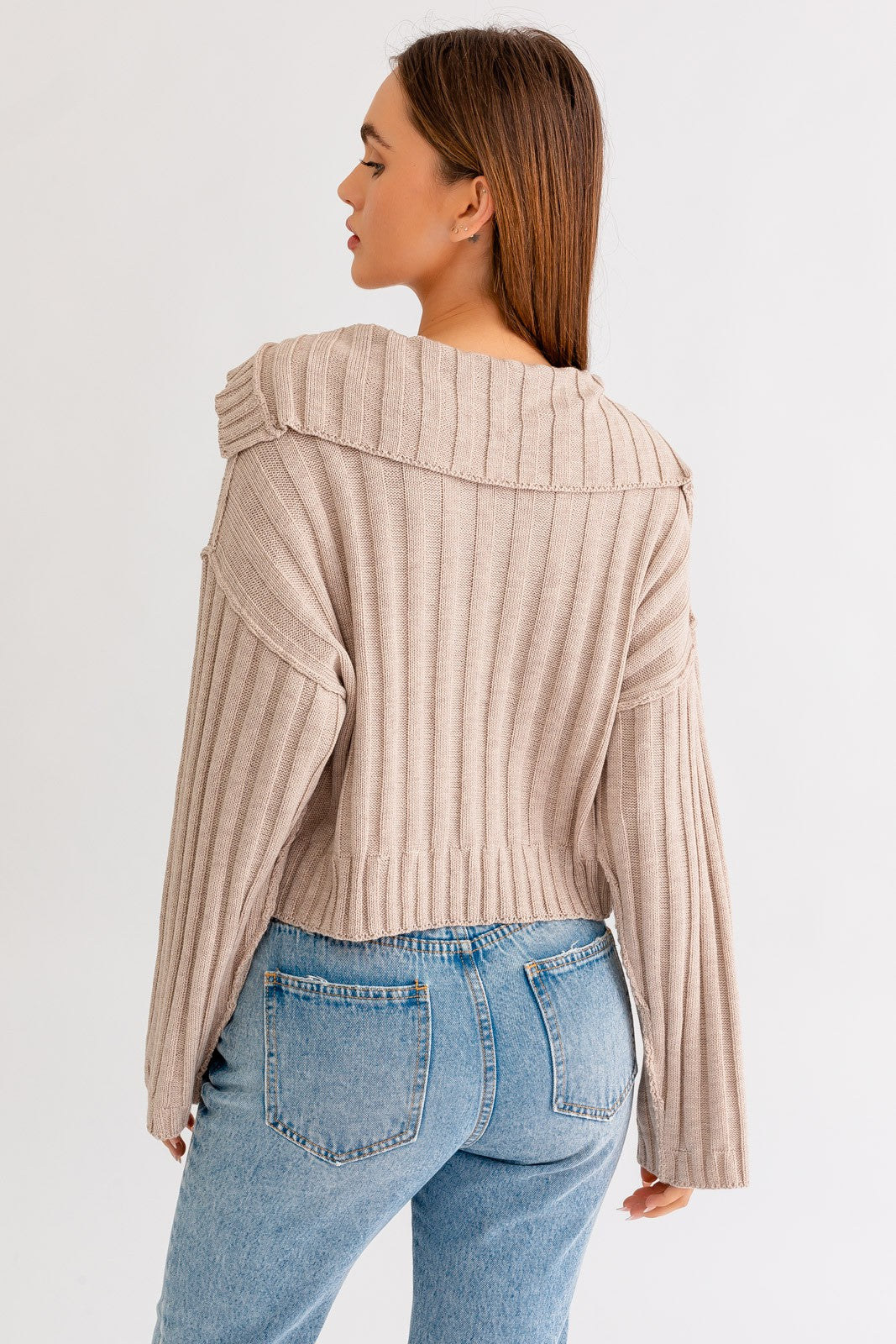 Collared Taupe Sweater