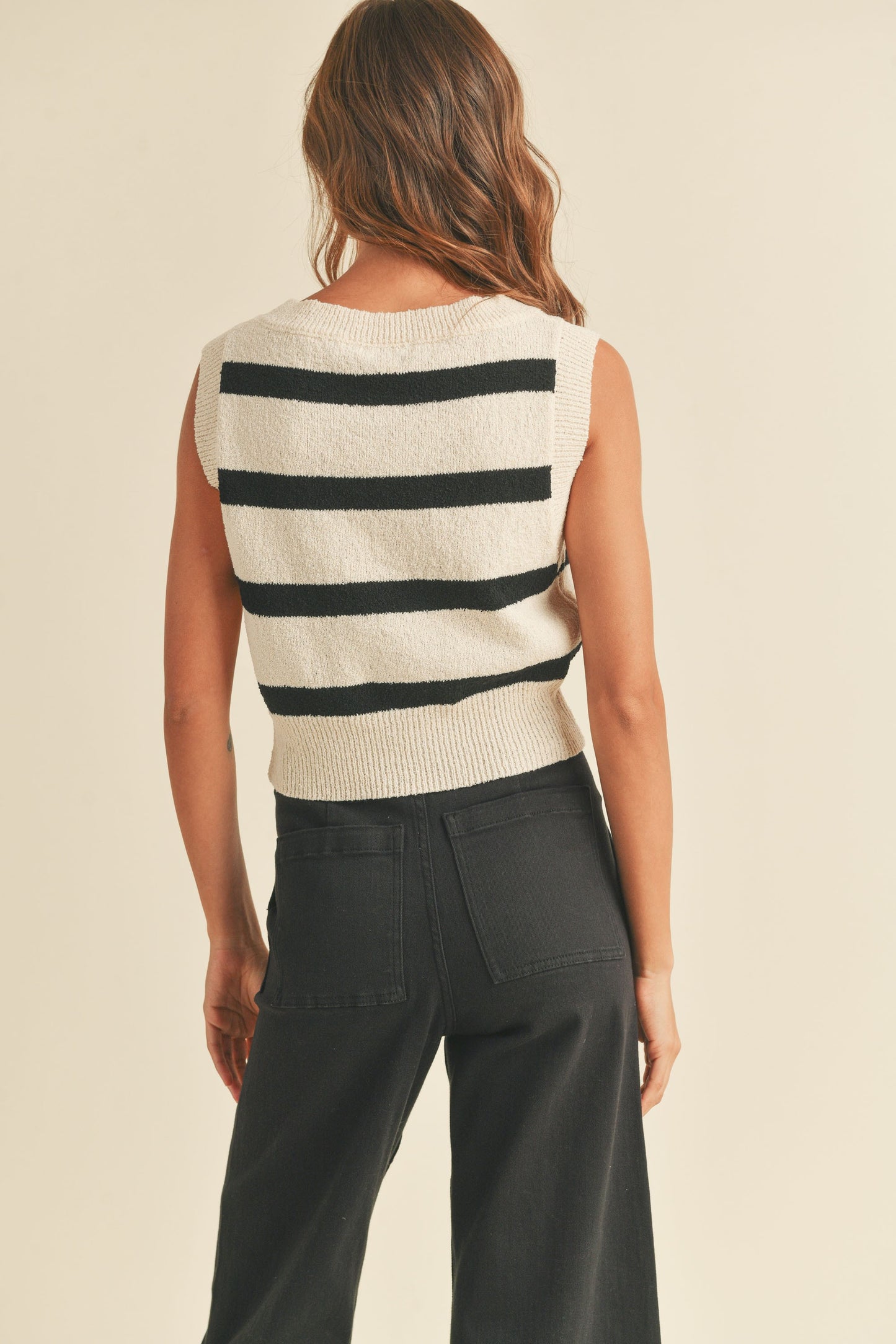 Stripe Knitted Vest Top