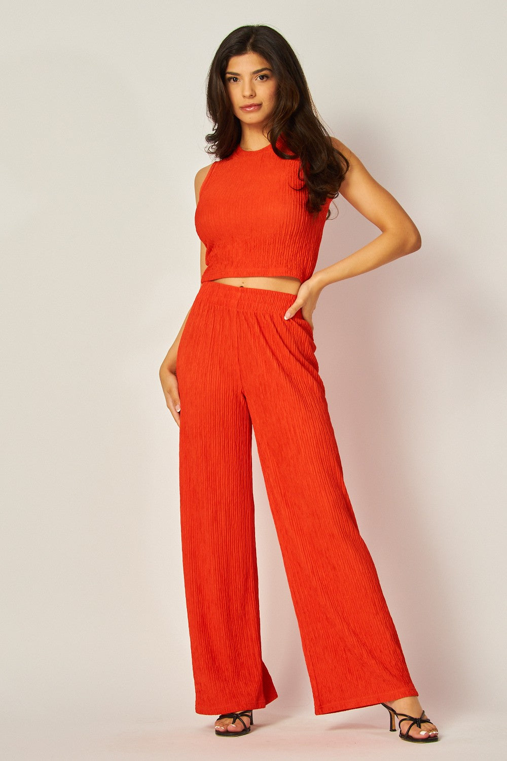 Textured Top & Pant Set