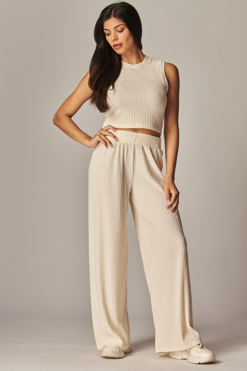 Textured Top & Pant Set