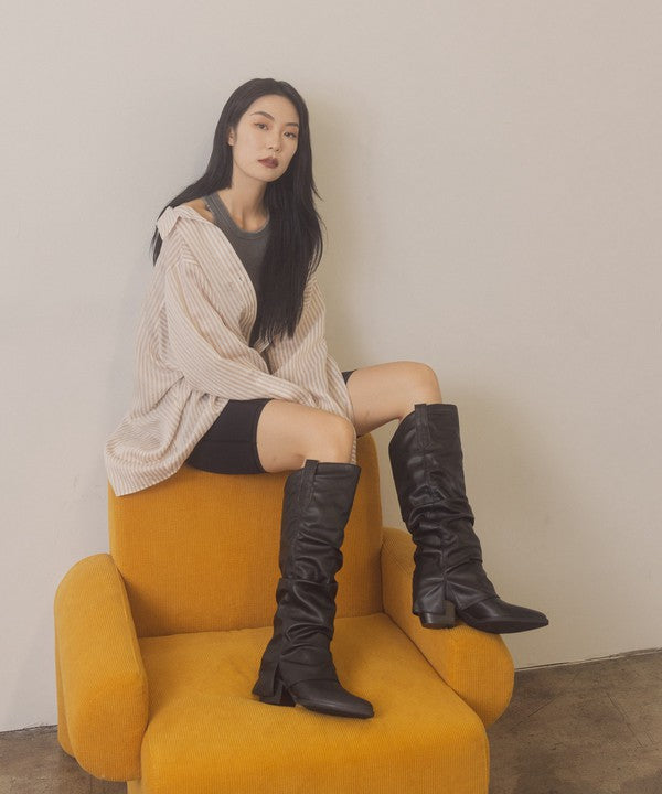 Thea Fold Over Slit Jean Boots