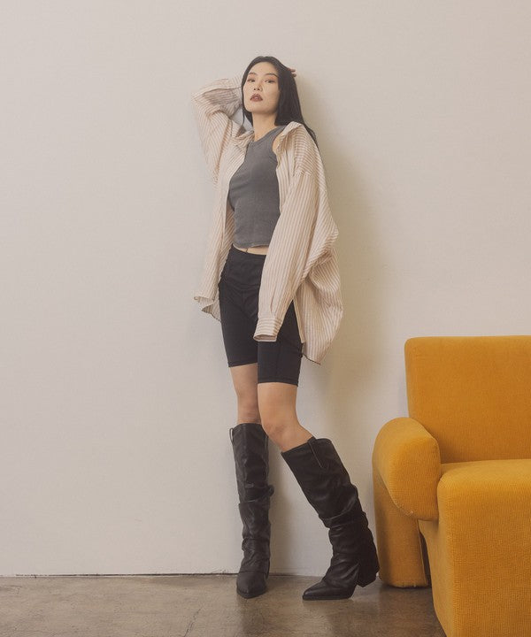 Thea Fold Over Slit Jean Boots