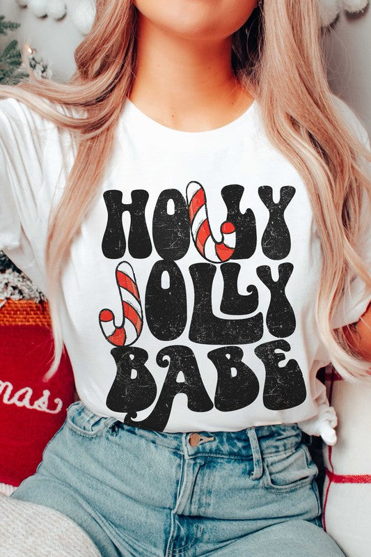 Holly Jolly Baby Candy Canes Graphic Tee