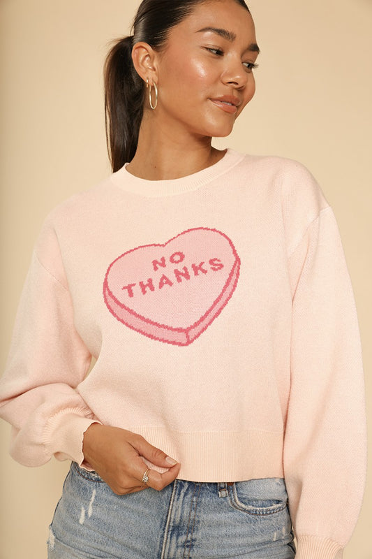 No Thanks Candy Heart Sweater