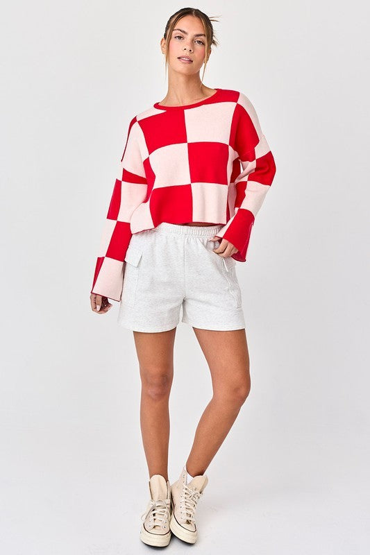 Red Checkered Sweater