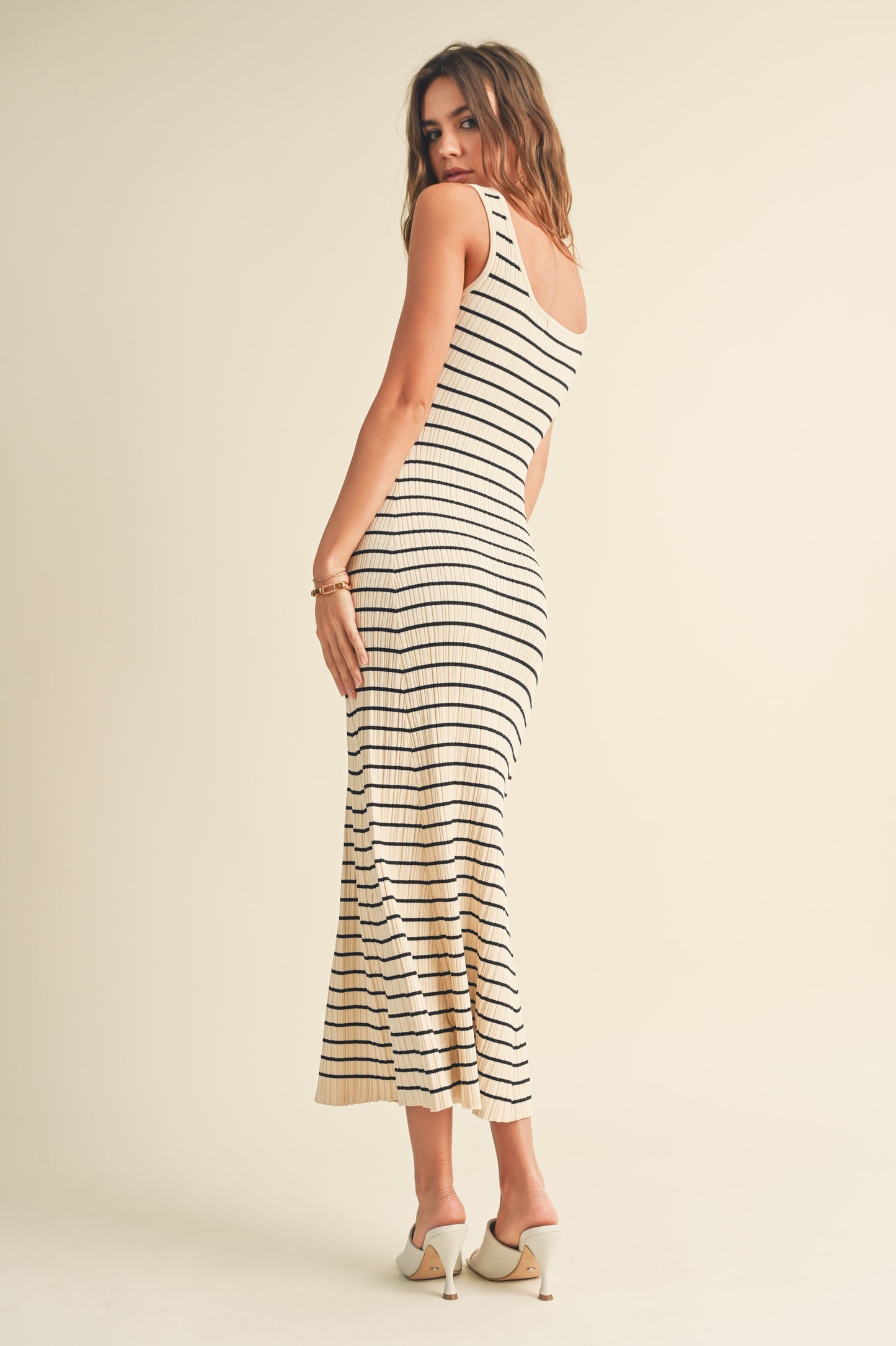 Stripe Knitted Long Dress