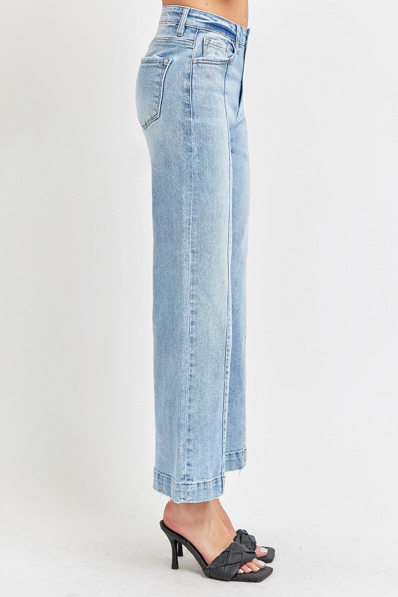 Seam Wide Leg Crop Denim