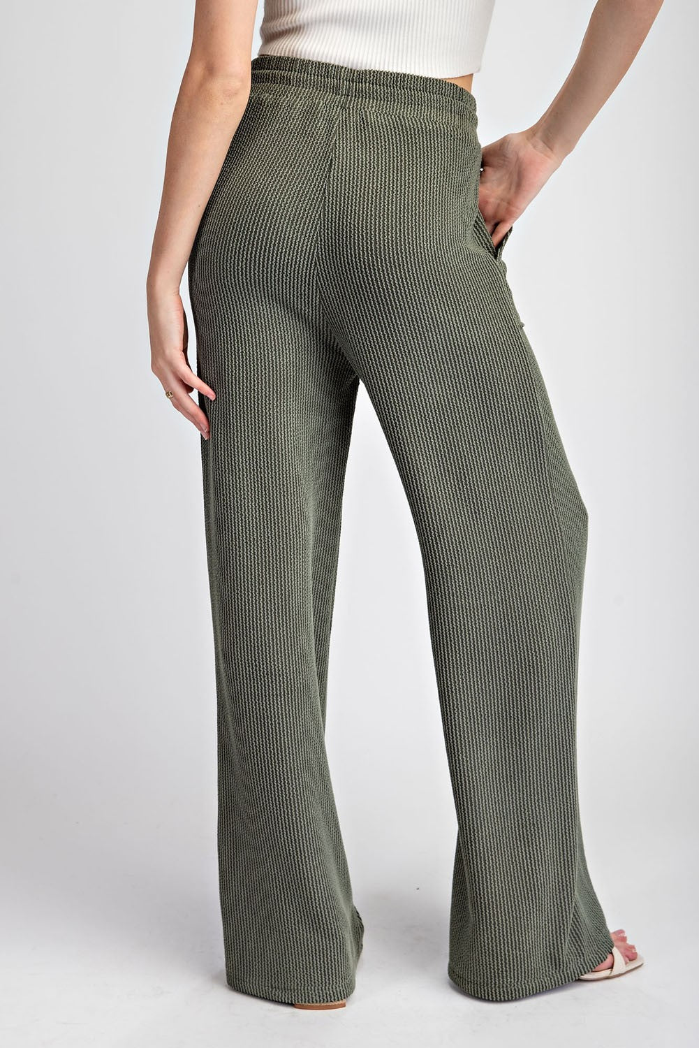 Textured Drawstring Pants