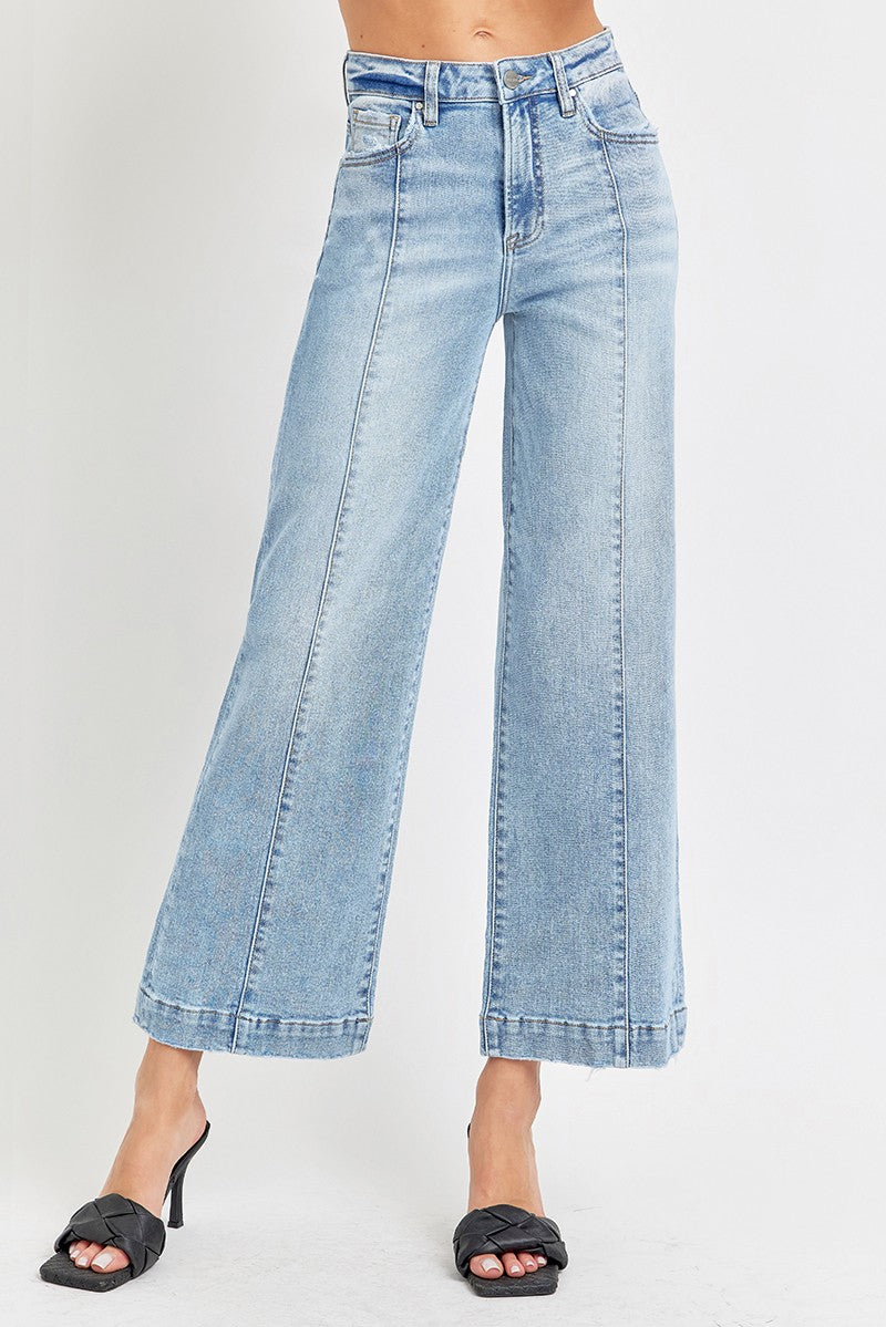 Seam Wide Leg Crop Denim