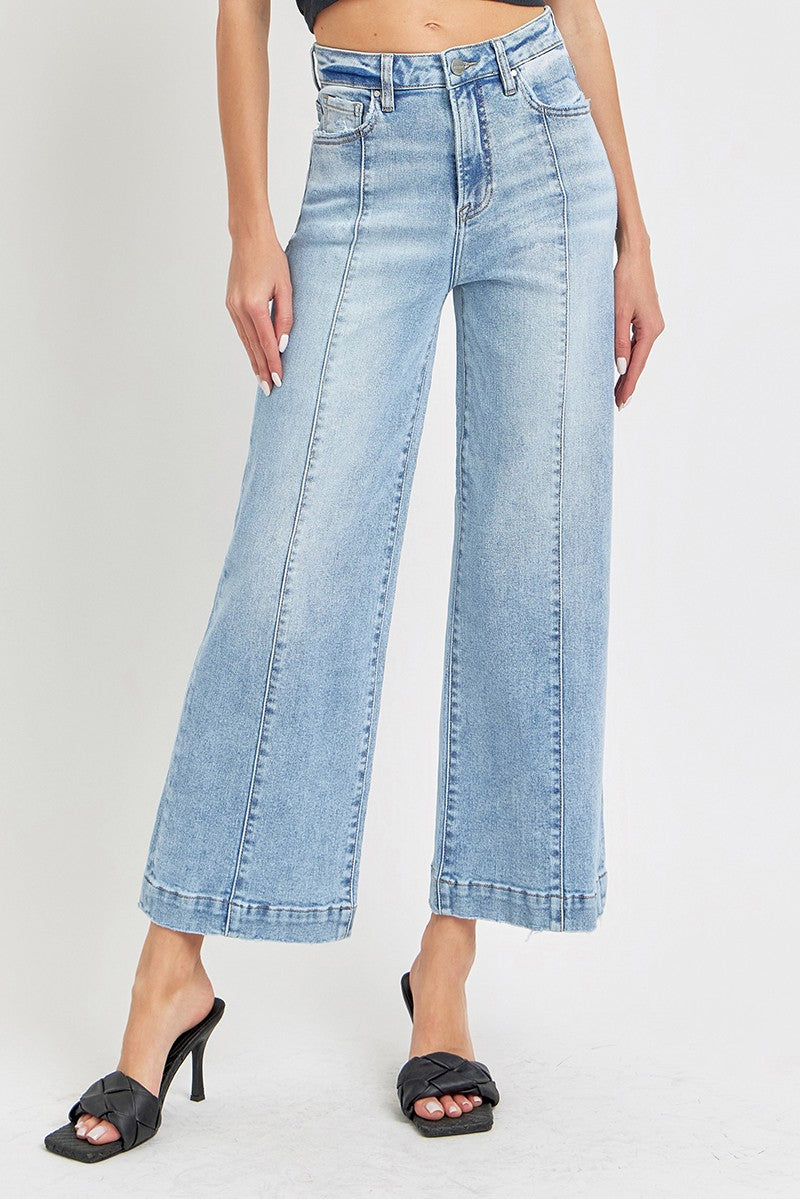 Seam Wide Leg Crop Denim