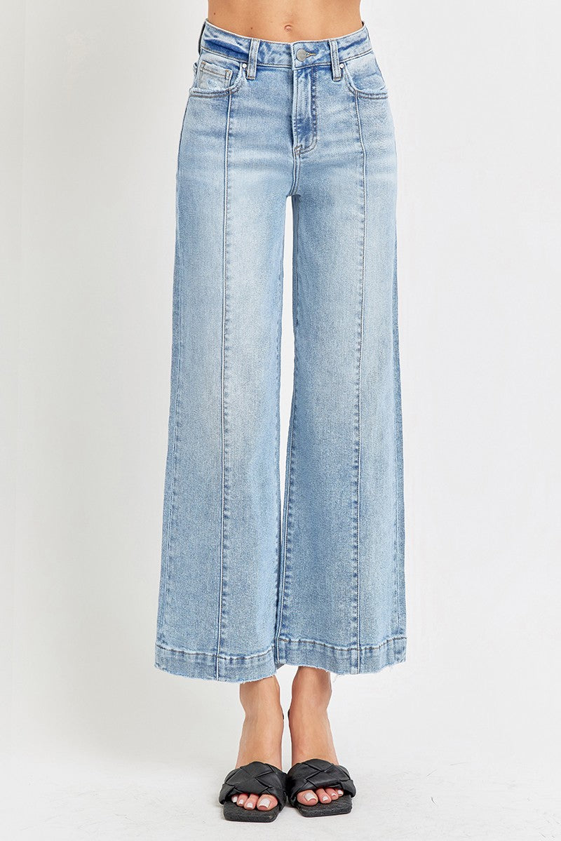 Seam Wide Leg Crop Denim