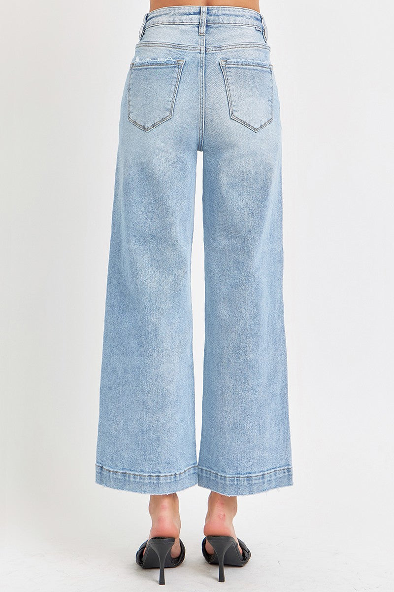 Seam Wide Leg Crop Denim