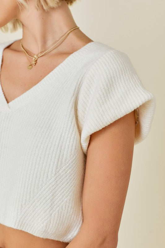 Bubble Short Sleeve Sweater Top