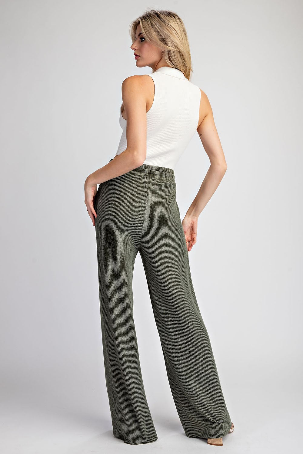 Textured Drawstring Pants