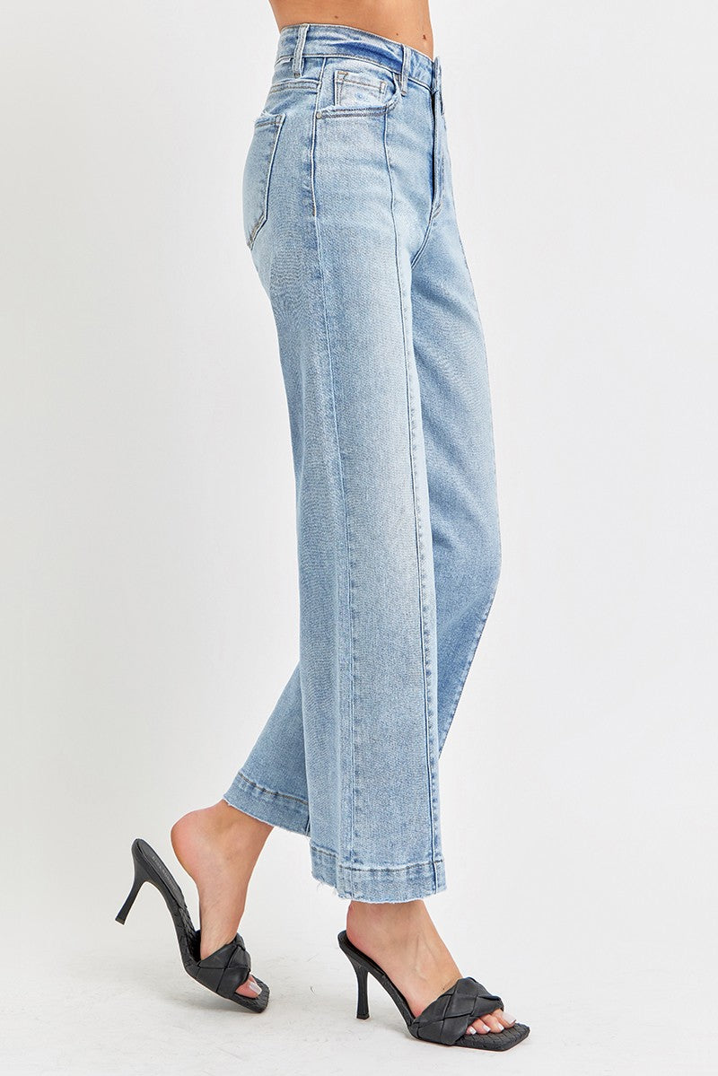 Seam Wide Leg Crop Denim