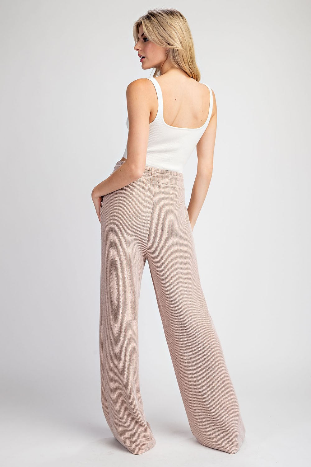 Textured Drawstring Pants