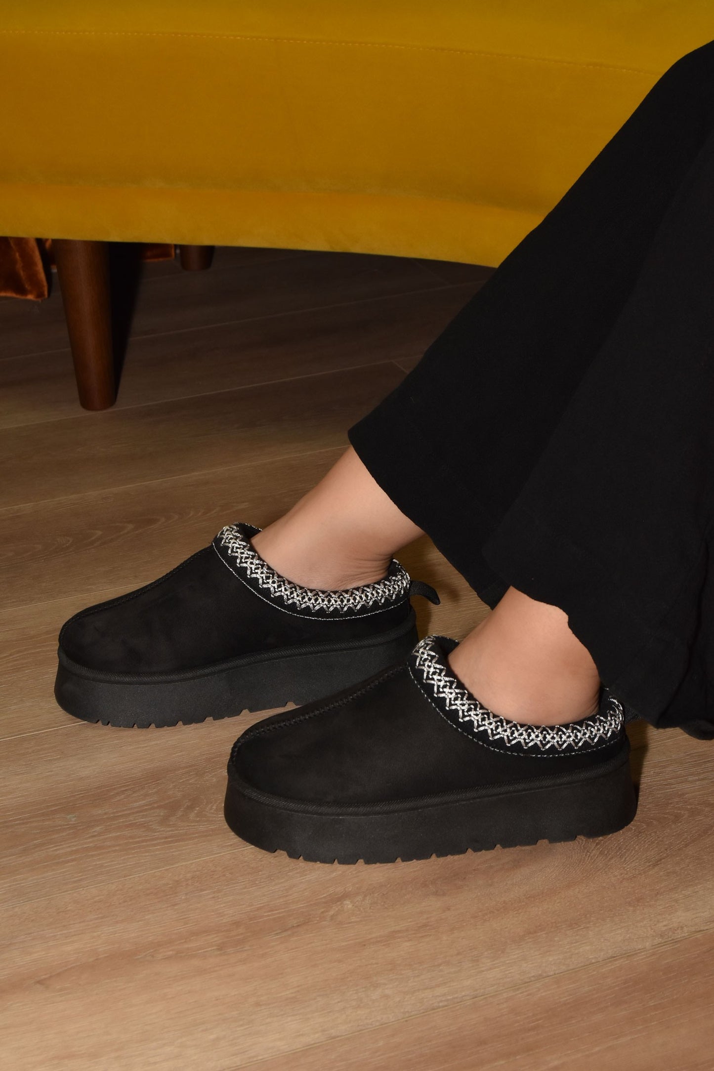 Platform Slipper Boot Mules