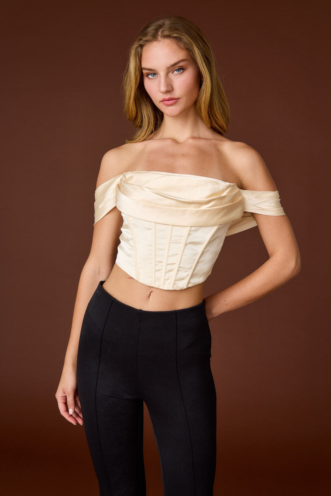 Satin Off Shoulder Corset (2 Color Options)