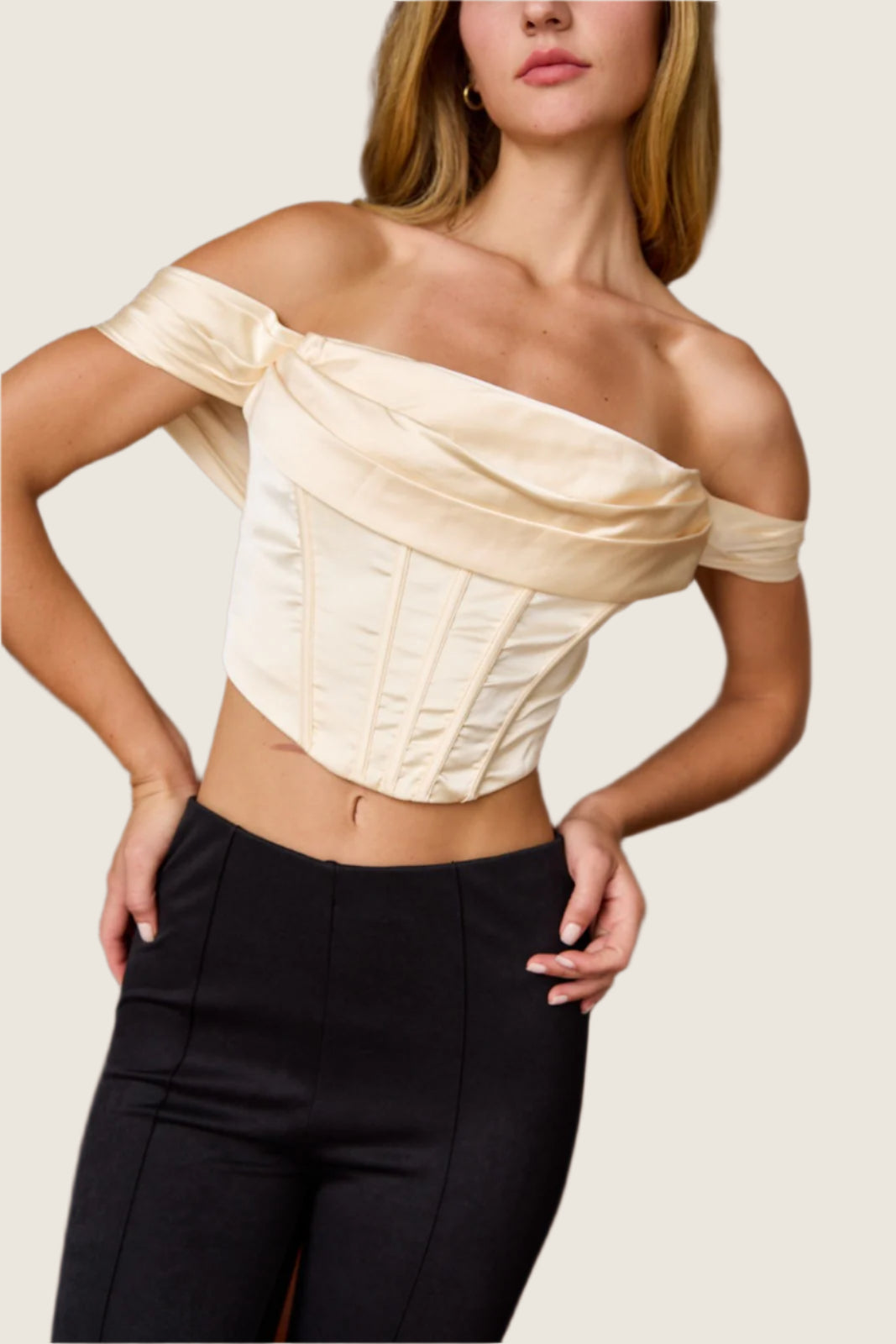 Satin Off Shoulder Corset (2 Color Options)