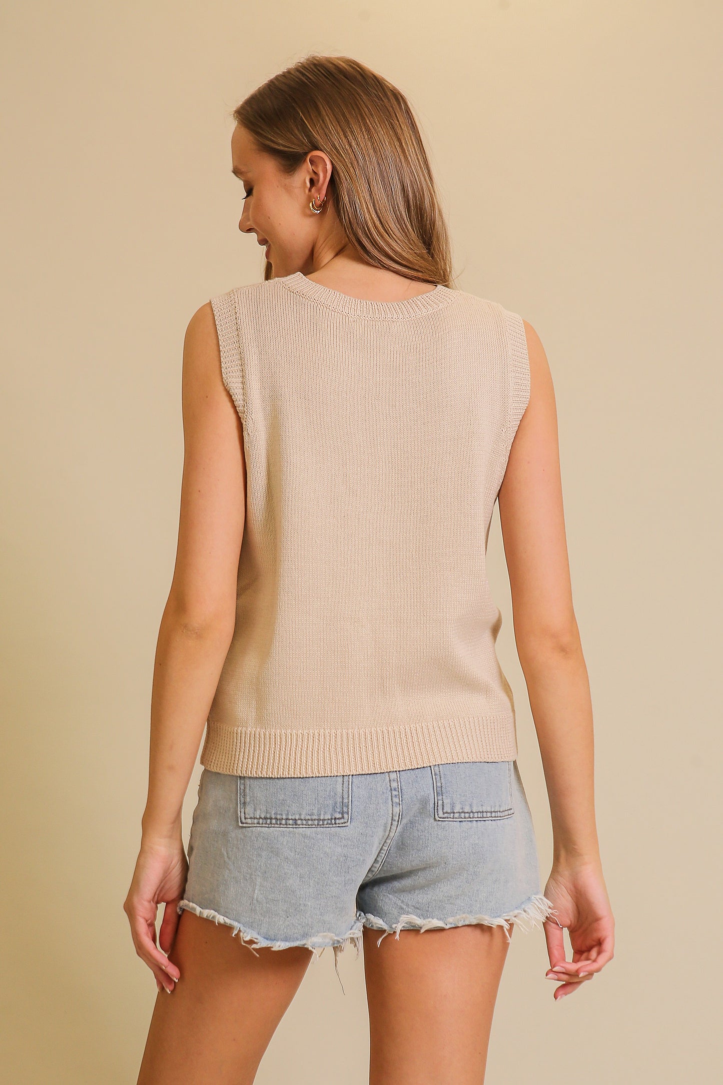 USA Flag Sweater Tank Top