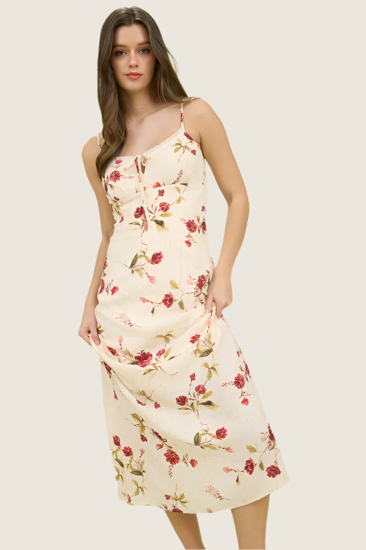 Romantic Floral Midi Dress