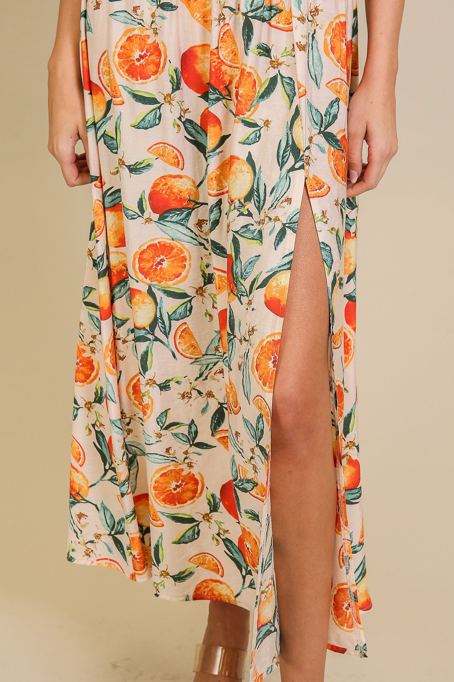 Citrus Midi Strapless Dress