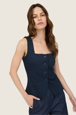 Dark Denim Longline Top