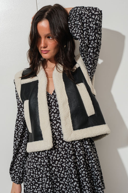 Shearling Faux Leather Vest
