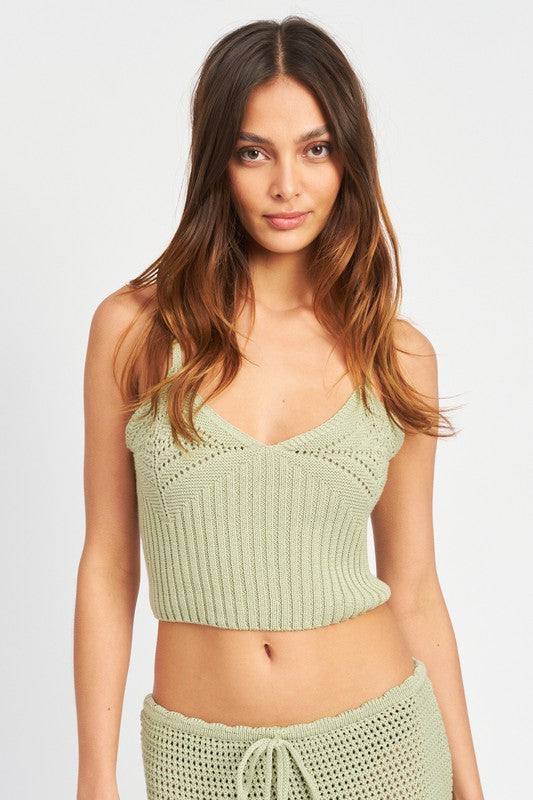 Crochet Crop Cami Top (Shipping Only)