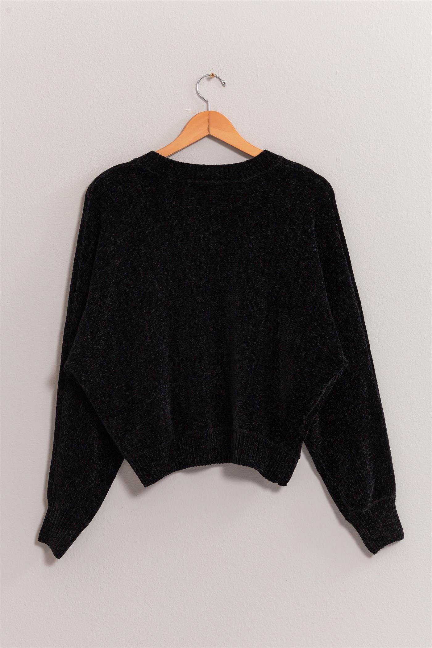 Chenille Black Sweater