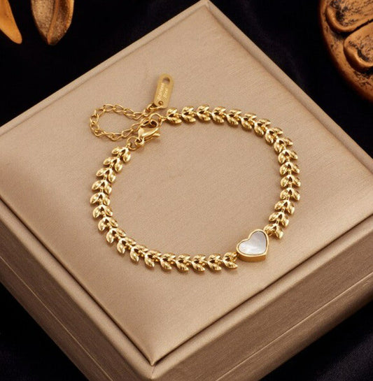 Opal Heart Bracelet