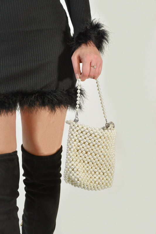 Mini Pearl Bucket Handbag