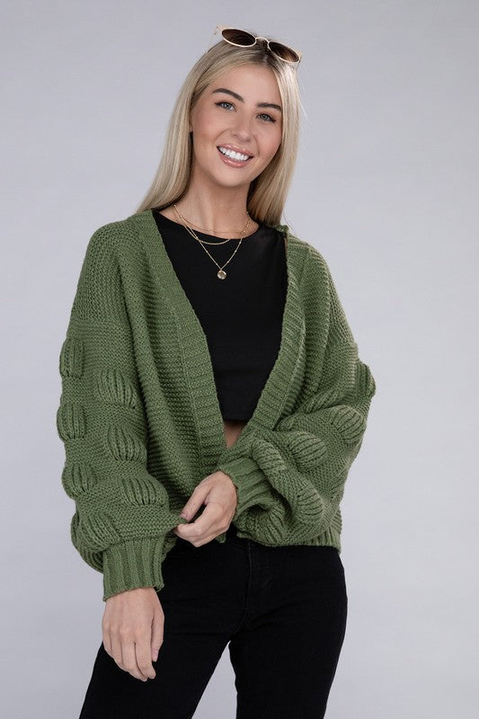 Open Front Drop Shoulder Cardigan