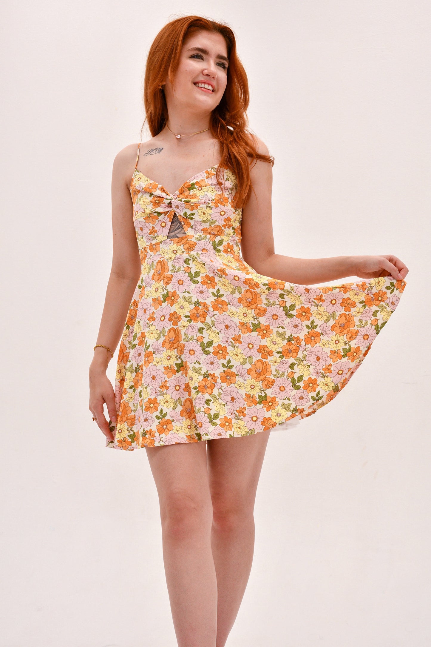 Flower Retro Mini Dress
