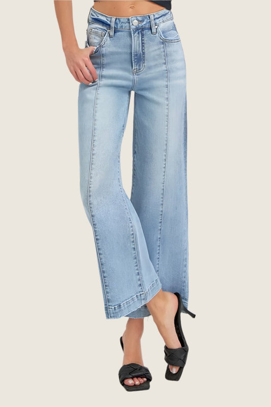 Seam Wide Leg Crop Denim