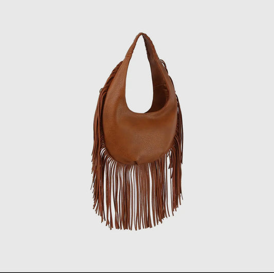 Fringe Vegan Leather Handbag
