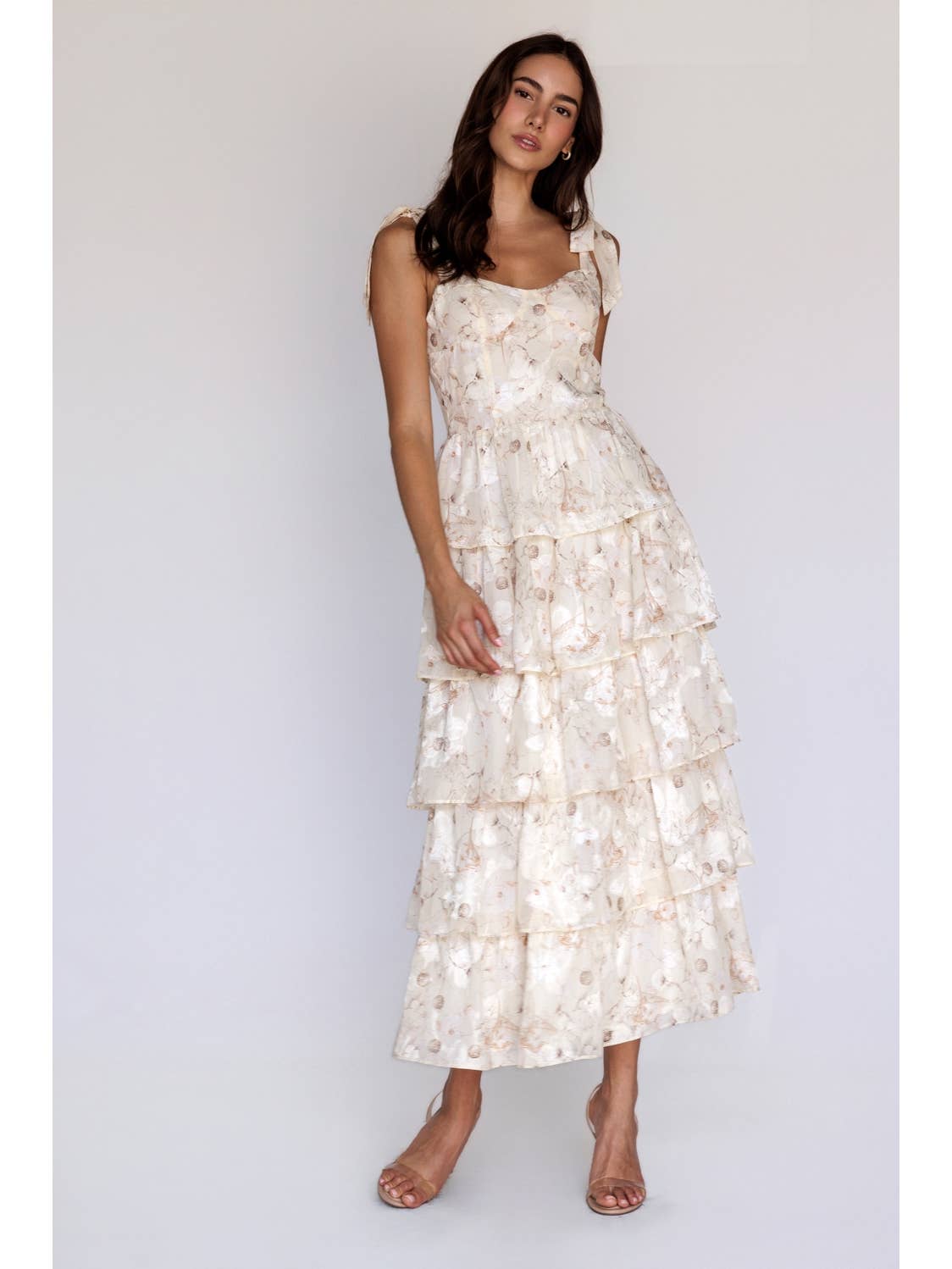 Tiered Ruffle Floral Maxi Dress