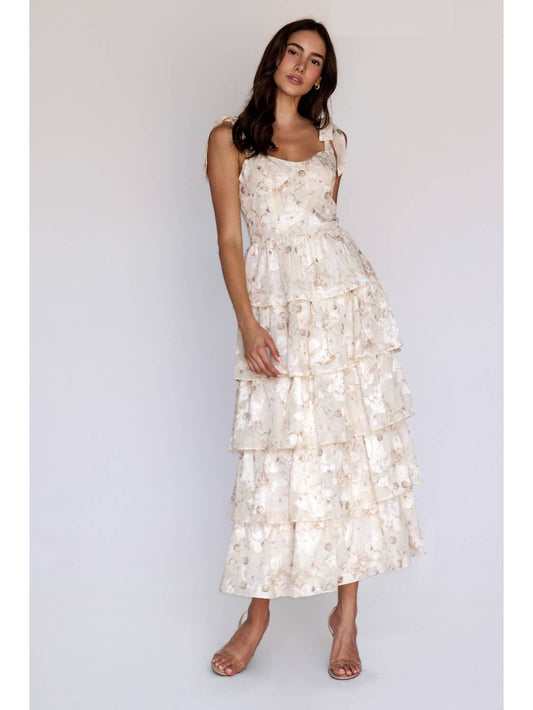 Tiered Ruffle Floral Maxi Dress