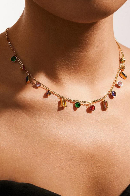 Multi Color Dainty Charm Necklace