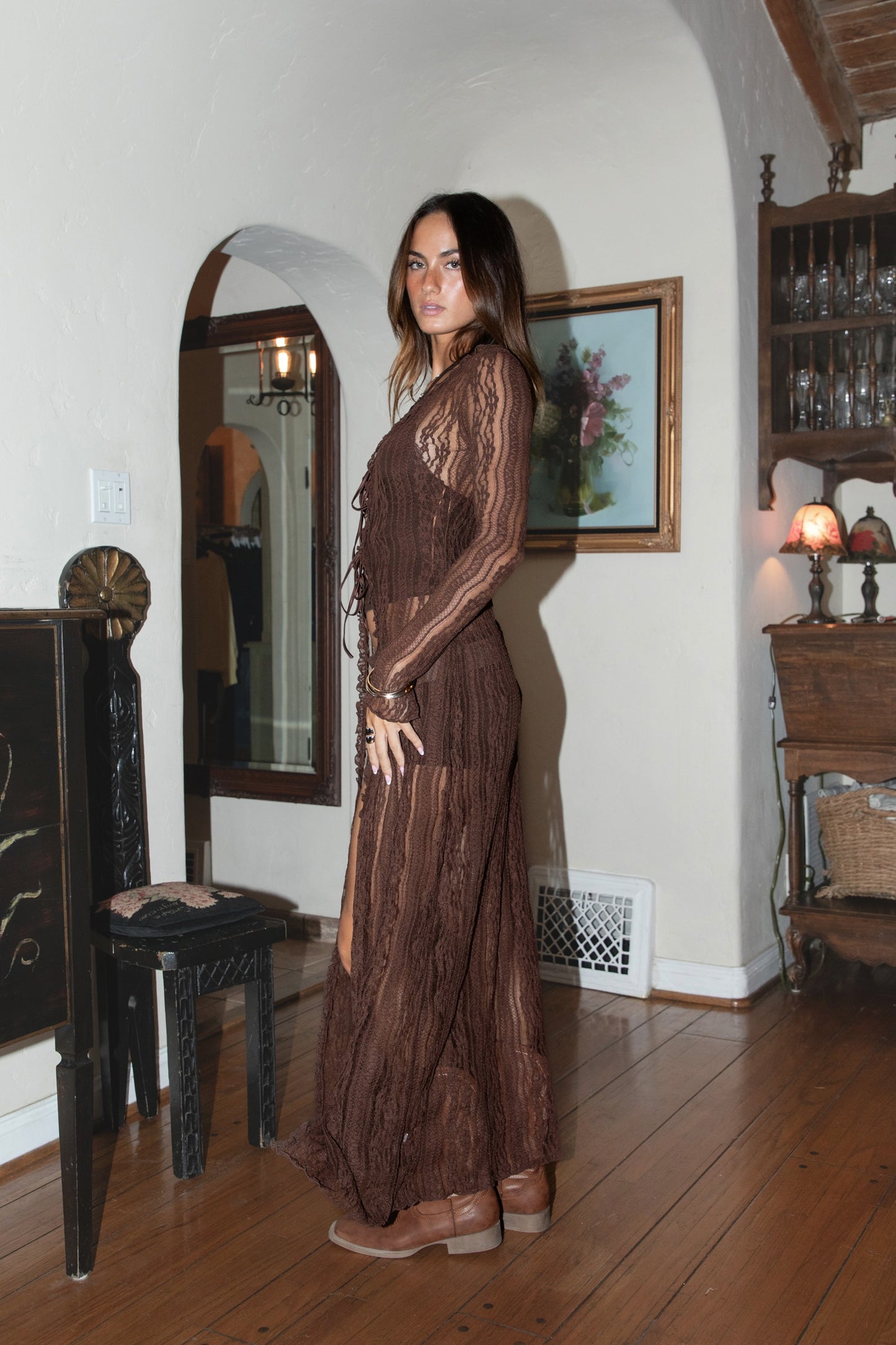 Lace Long Sleeve Duster