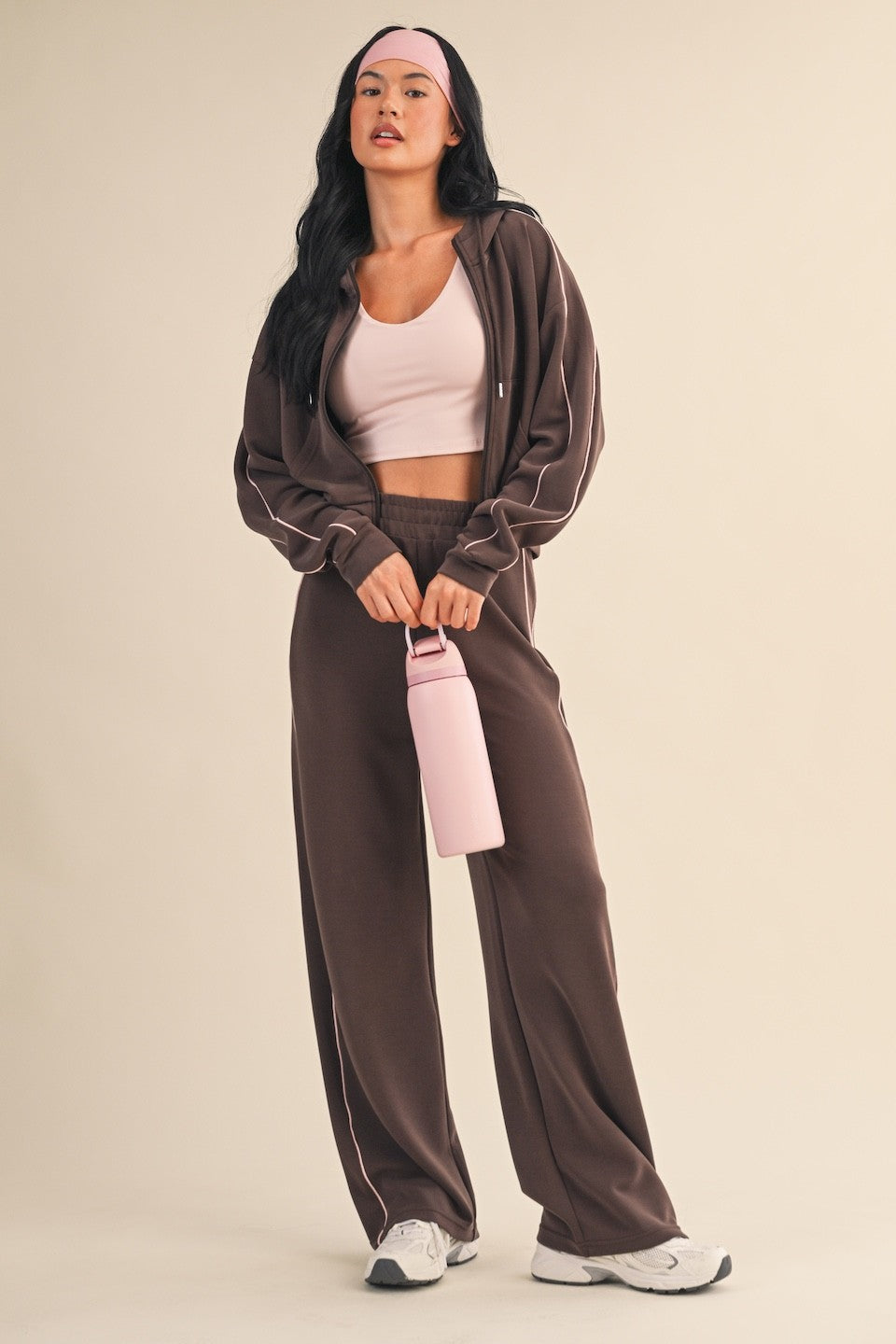 Softer Athletic Piping Zip Up Hoodie