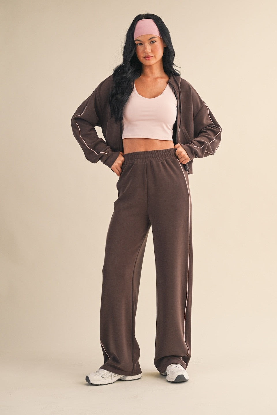 Softer Athletic Piping Zip Up Hoodie