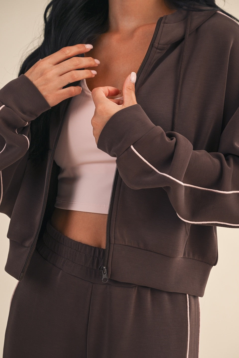 Softer Athletic Piping Zip Up Hoodie