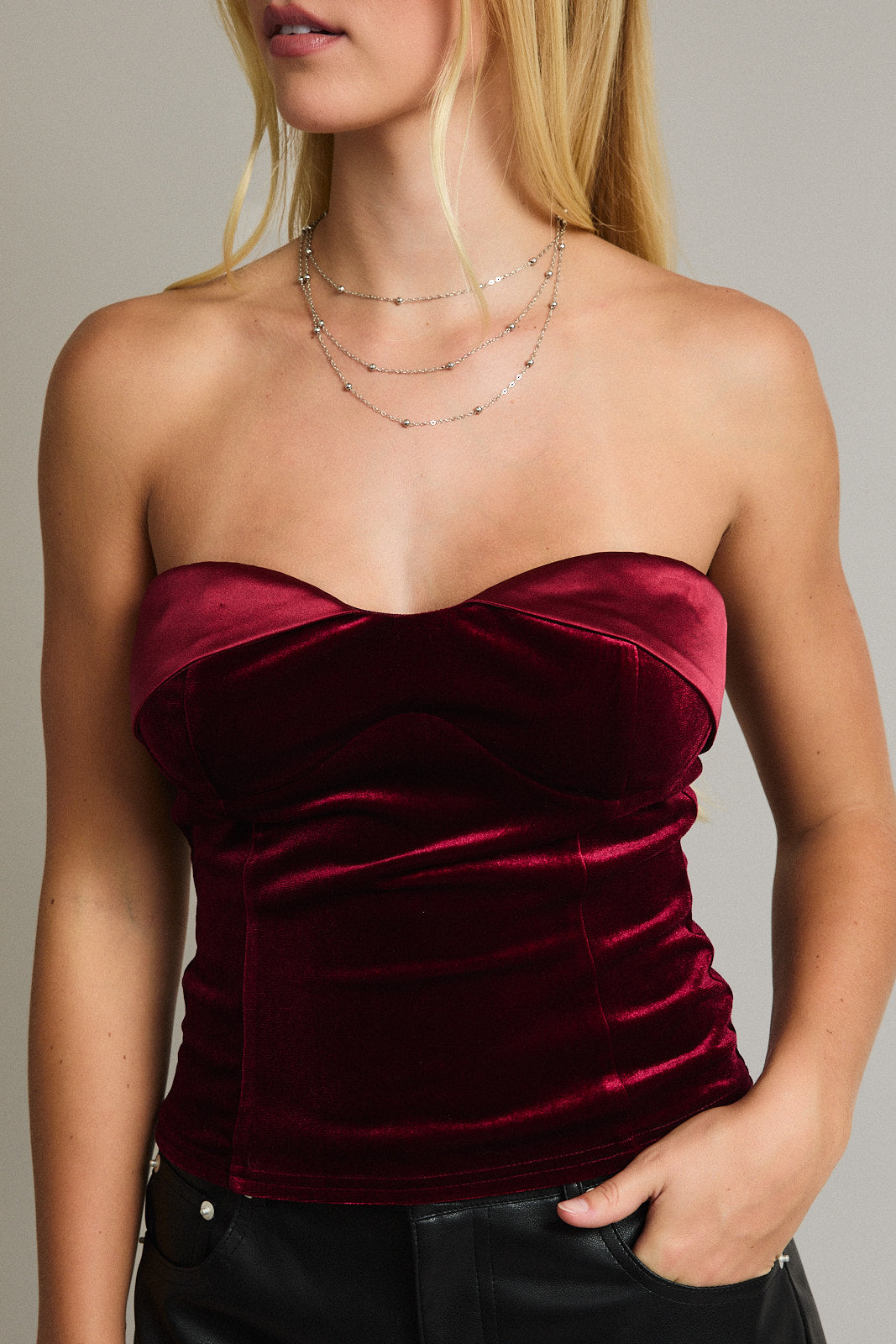 Velvet Bustier Top