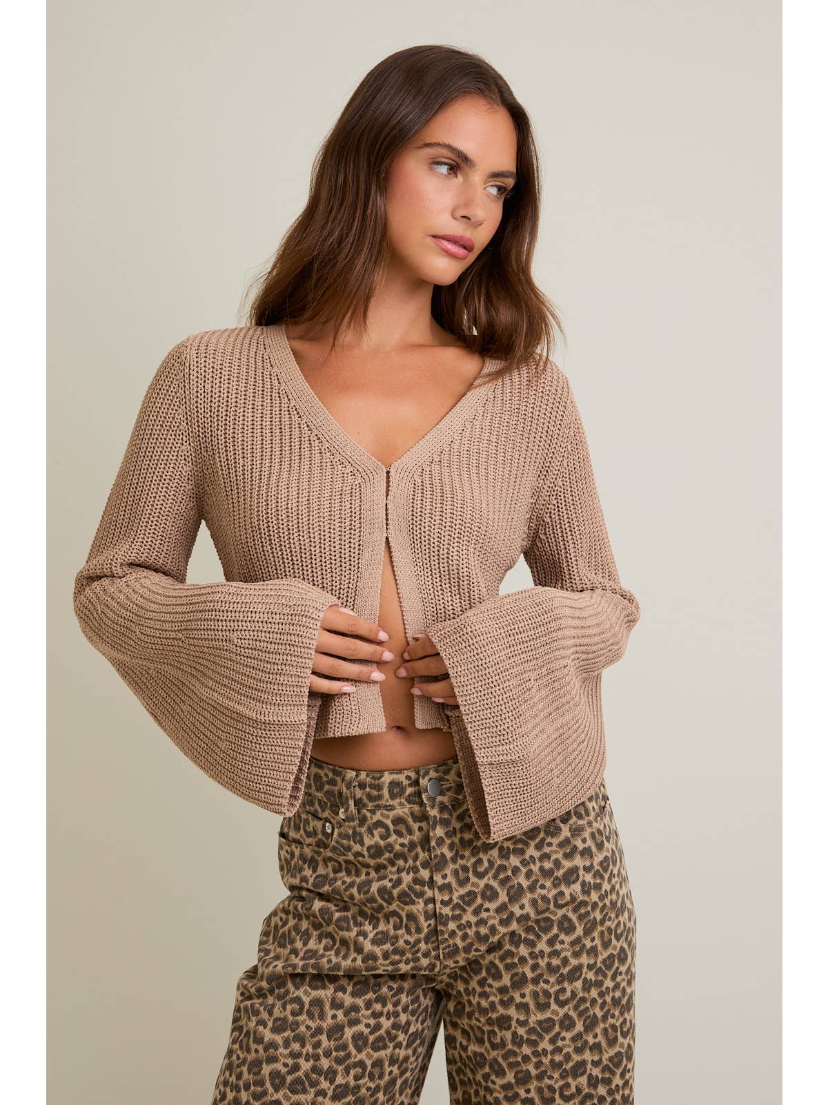 Bell Sleeve Cardigan Top