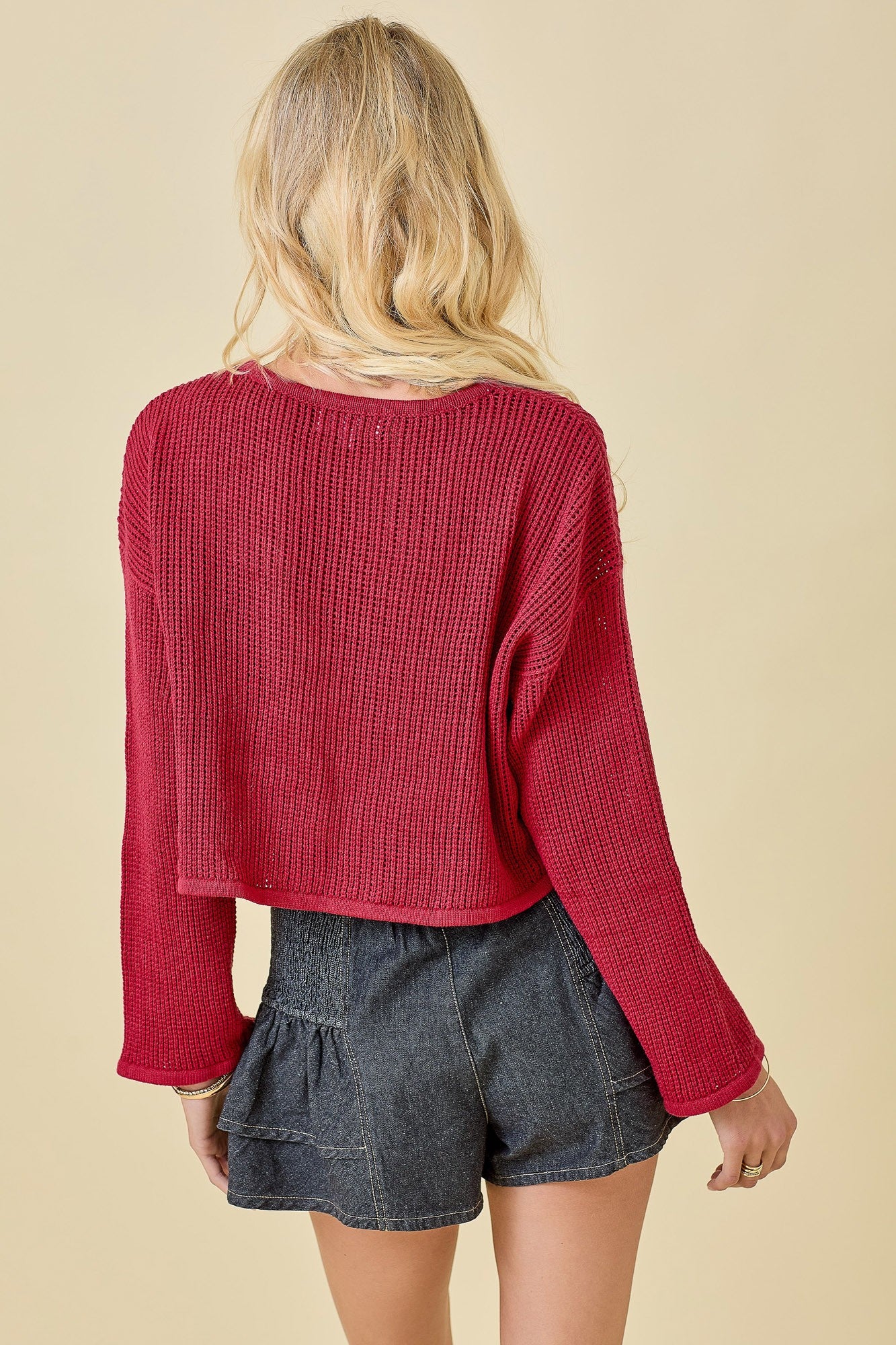 Star Open Knit Sweater Top