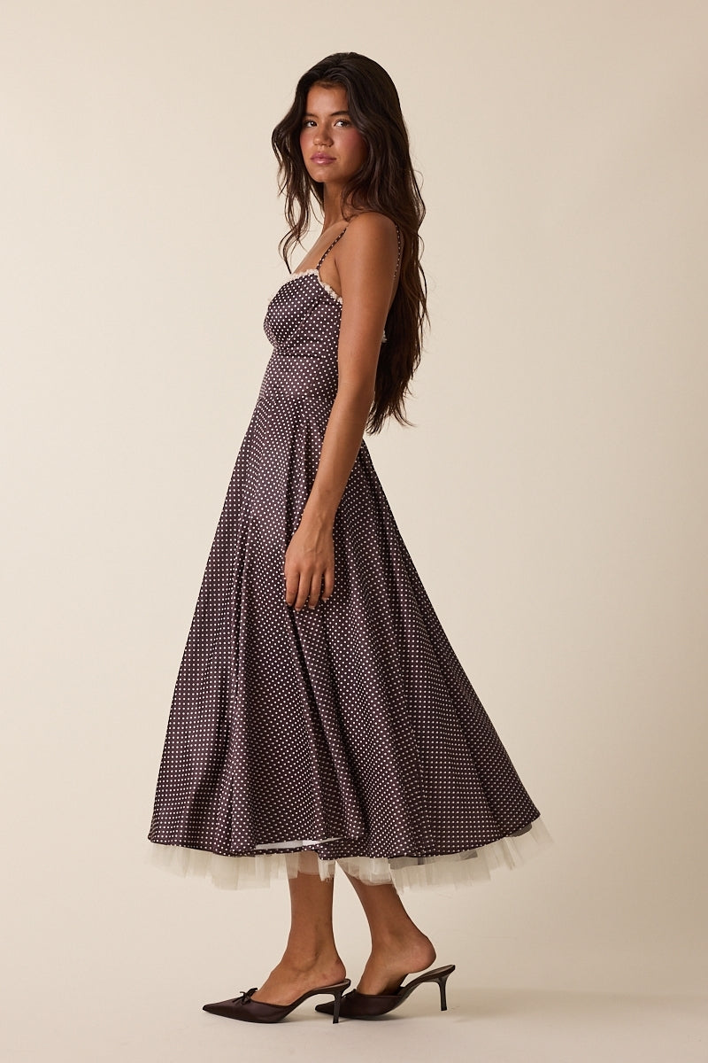 Polka Dot Fit & Flare Midi Dress