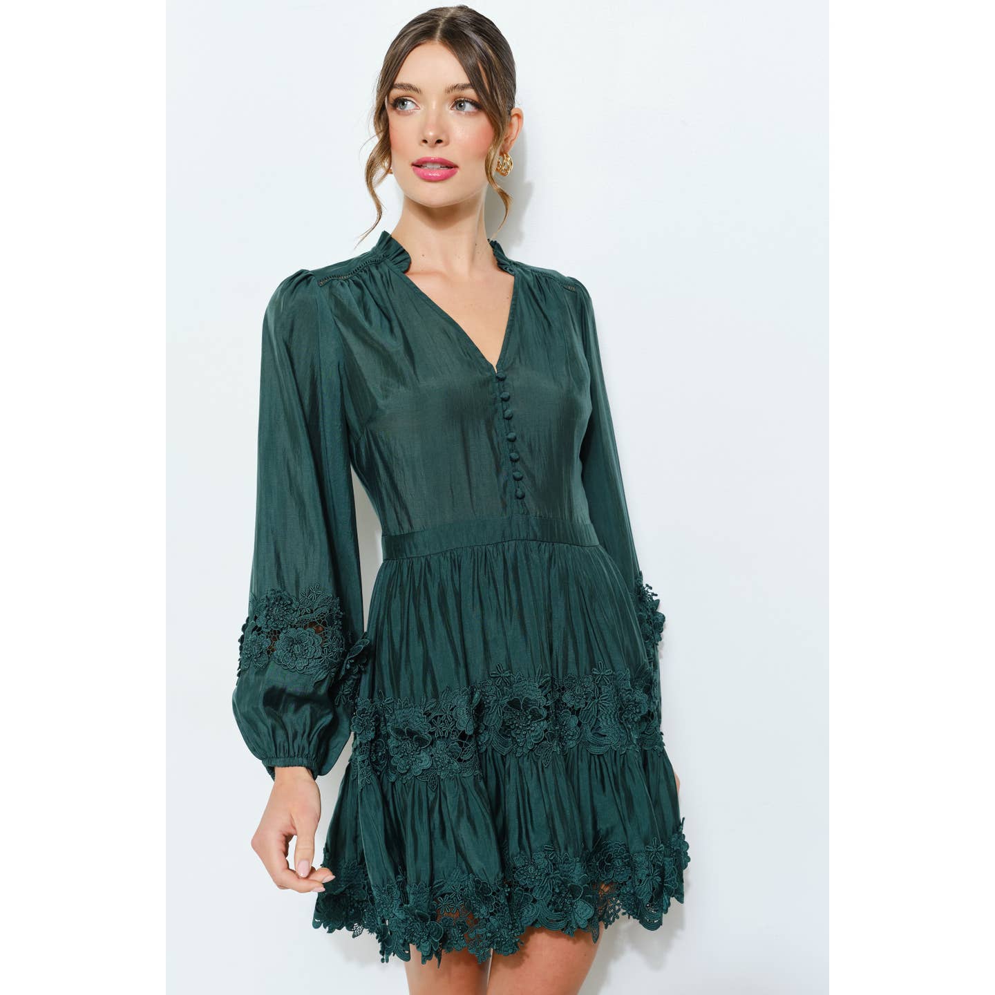 Floral Lace Long Sleeve Dress