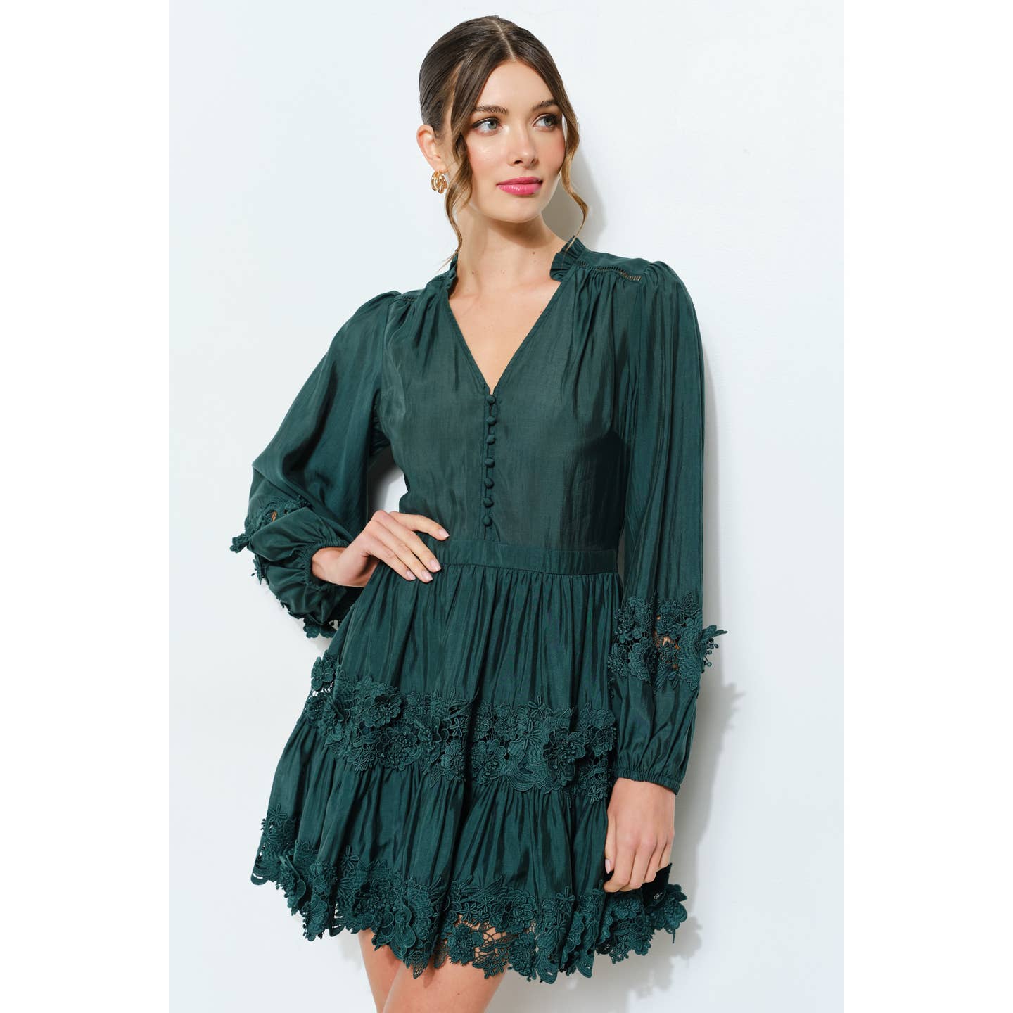 Floral Lace Long Sleeve Dress