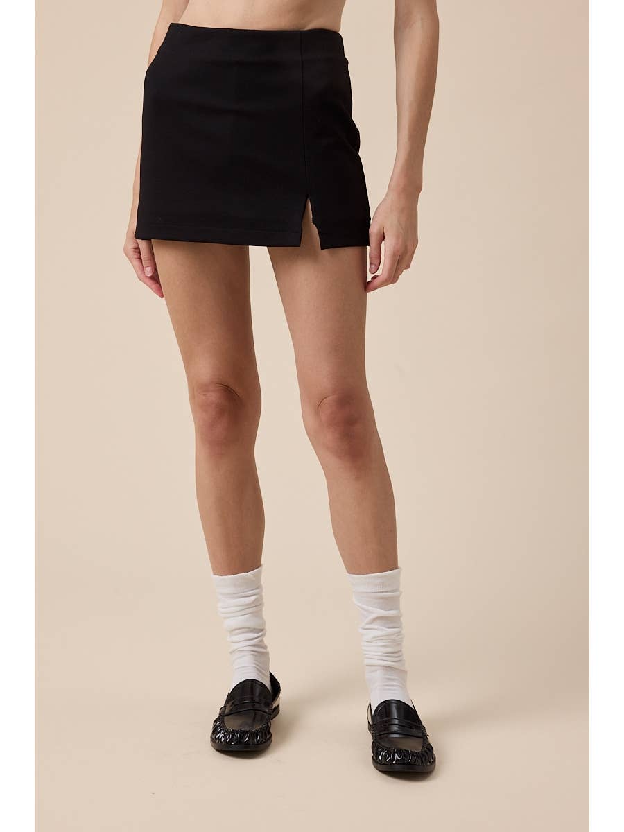 Solid Black Mini Skort
